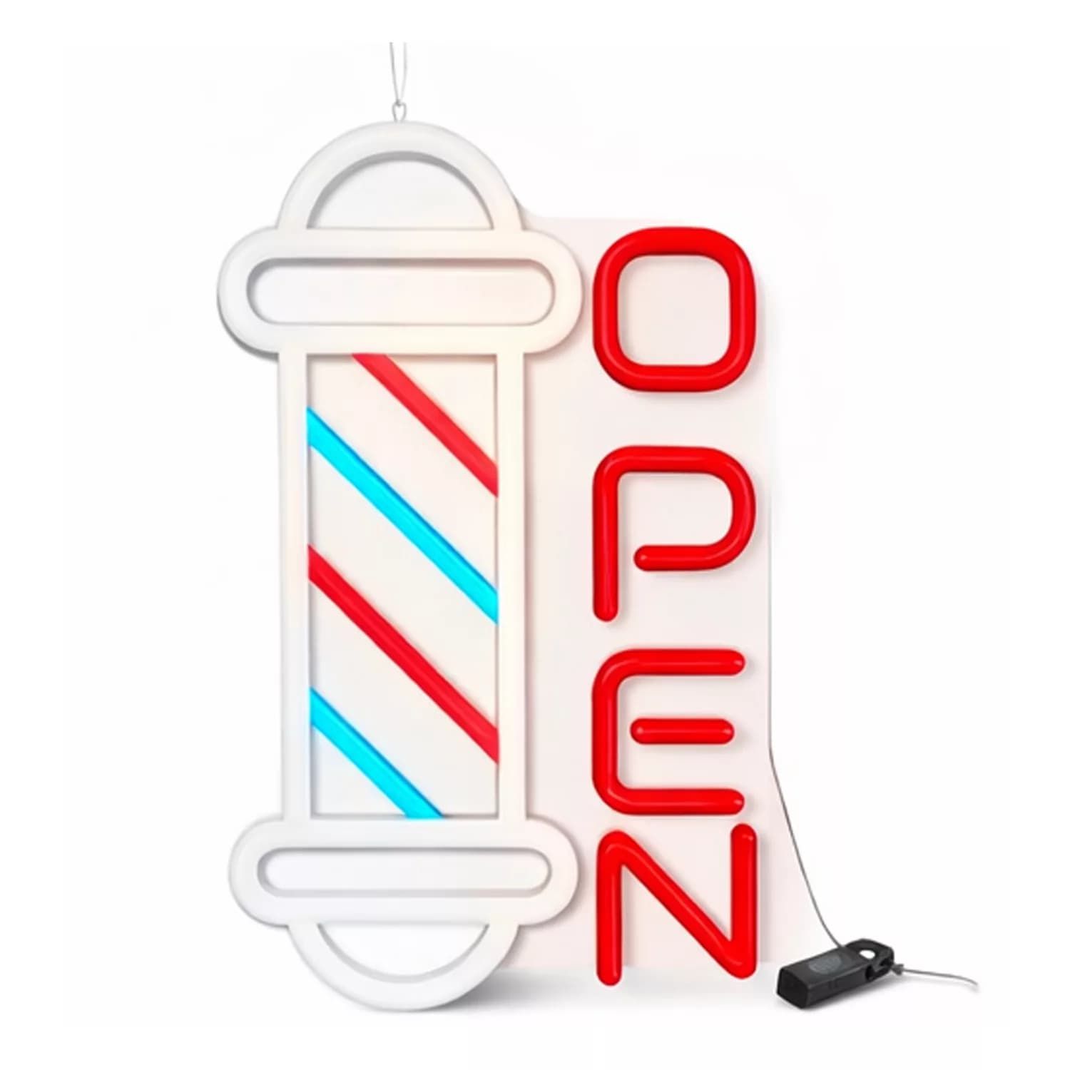 چراغ نئونی طرح Barbershop OPEN کد BA40X25 — تصویر ۲