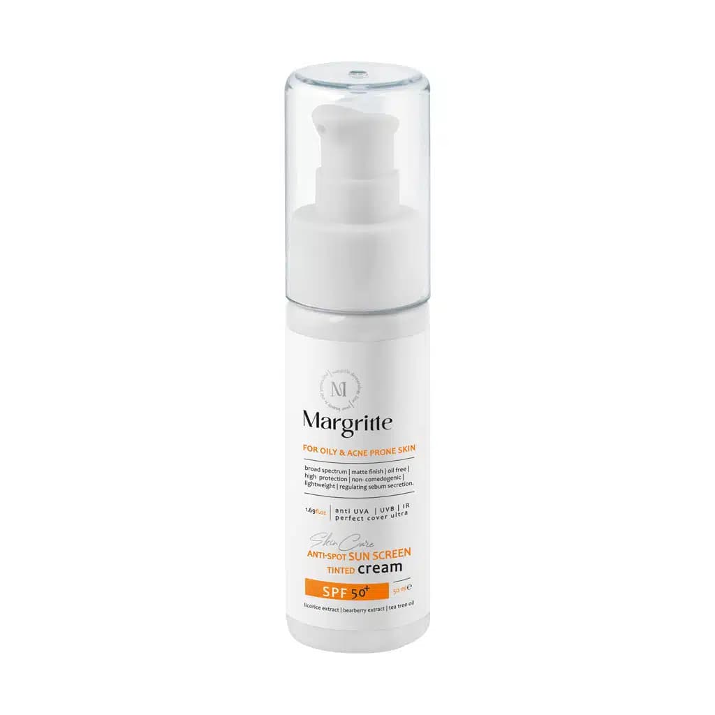 کرم ضد آفتاب و روشن کننده بژ روشن SPF50 پوست چرب 50 میلی لیتر مارگریت — تصویر ۲