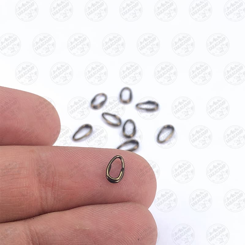 حلقه رینگ برنزی موستاد بسته ۱۰ عددی سایز ۲ Mustad Oval Split Rings — تصویر ۳