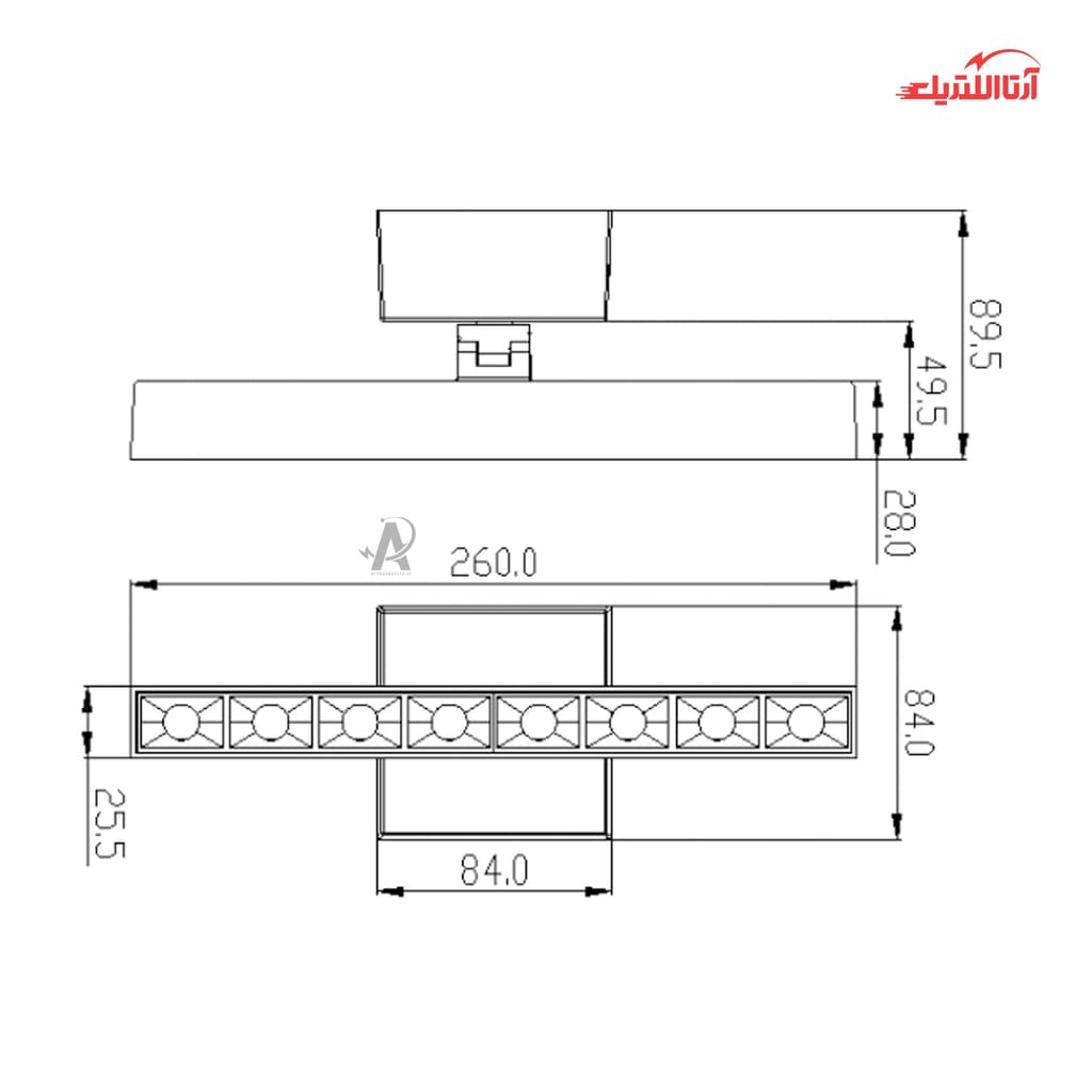 چراغ سقفی روکار 14 وات شعاع مدل SH-XT304M-14W — تصویر ۳
