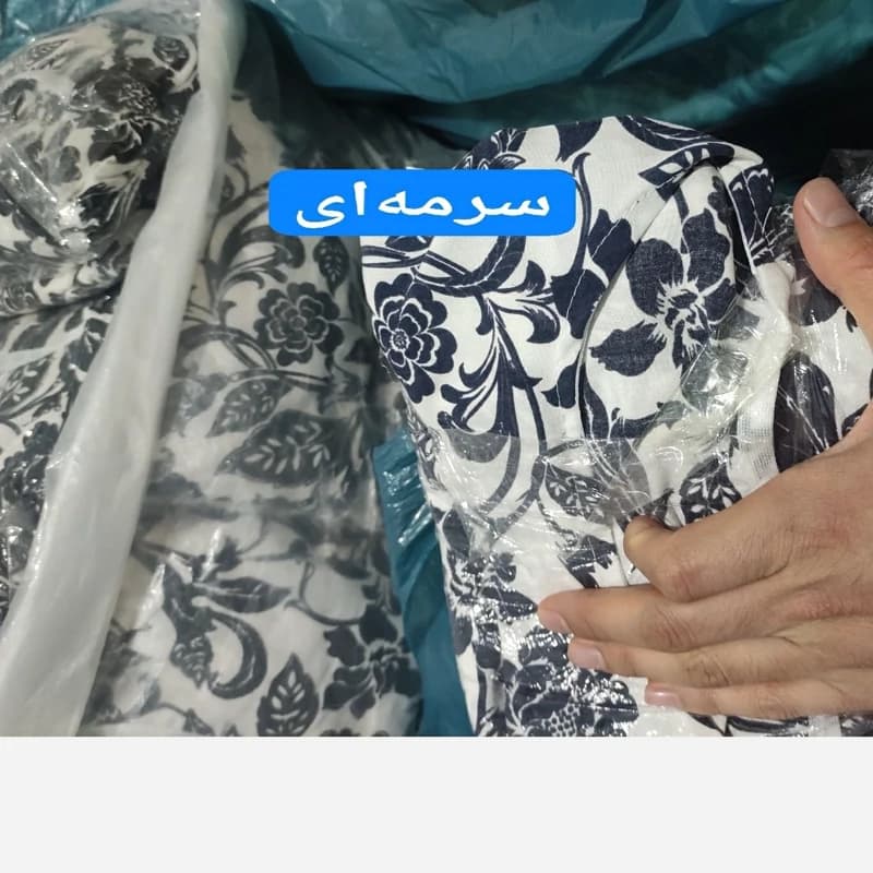 پیراهن نخی فلور زمینه سفید — تصویر ۷