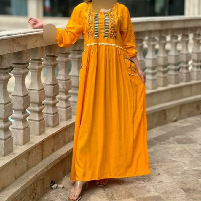 پیراهن ساحلی نخی گلدوزی مدل اسپریس — تصویر ۷