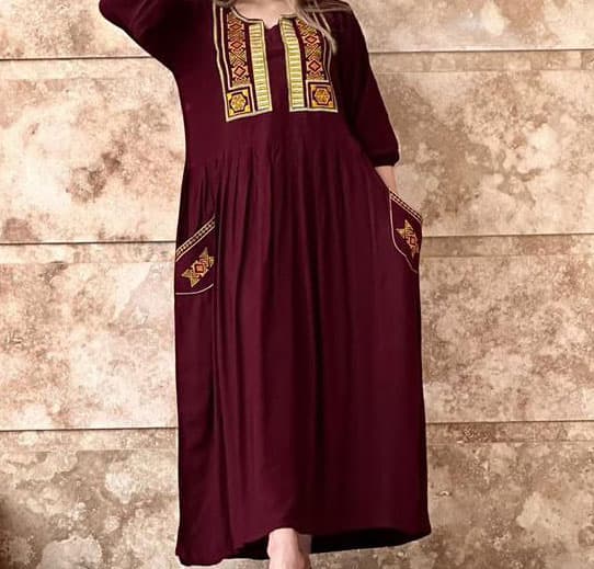 پیراهن ساحلی نخی گلدوزی مدل اسپریس — تصویر ۲