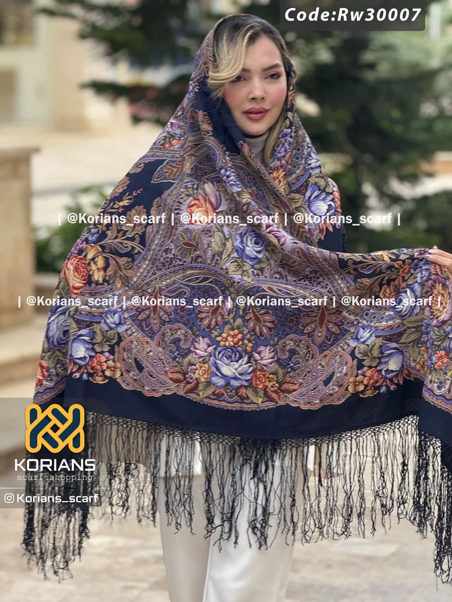 روسری ترکمن پشمی کد Rw30007