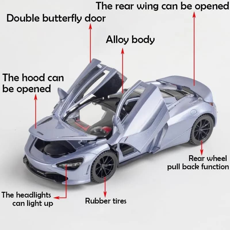 ماشین فلزی مک‌لارن 720S دلفینی — تصویر ۶