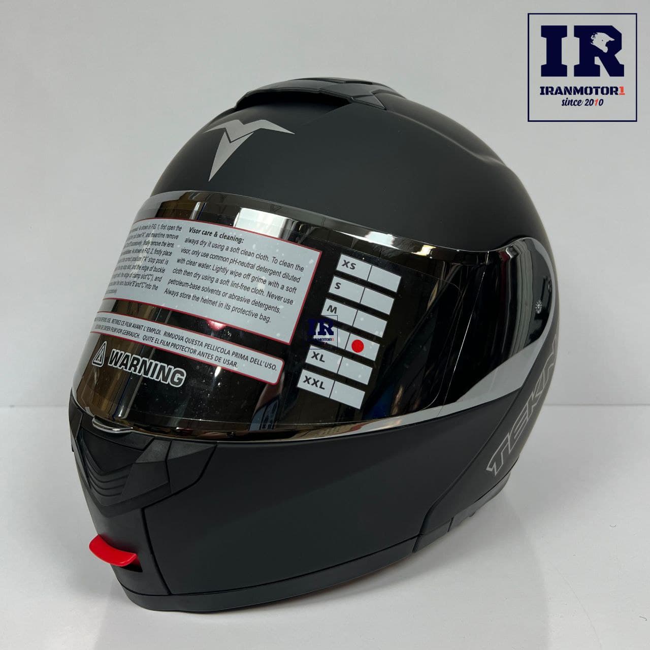 کلاه کاسکت فک متحرک تکنو Tekno – مشکی مات — تصویر ۲