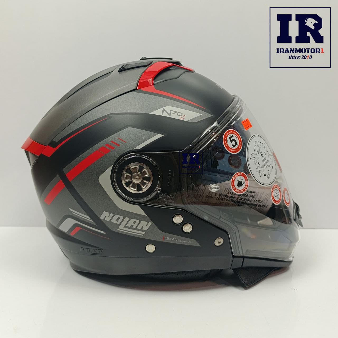 کلاه کاسکت فک جداشو نولان NOLAN N70-2GT – مشکی قرمز — تصویر ۲