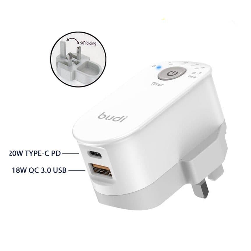 شارژر 2 پورت Budi AC030TUW — تصویر ۶