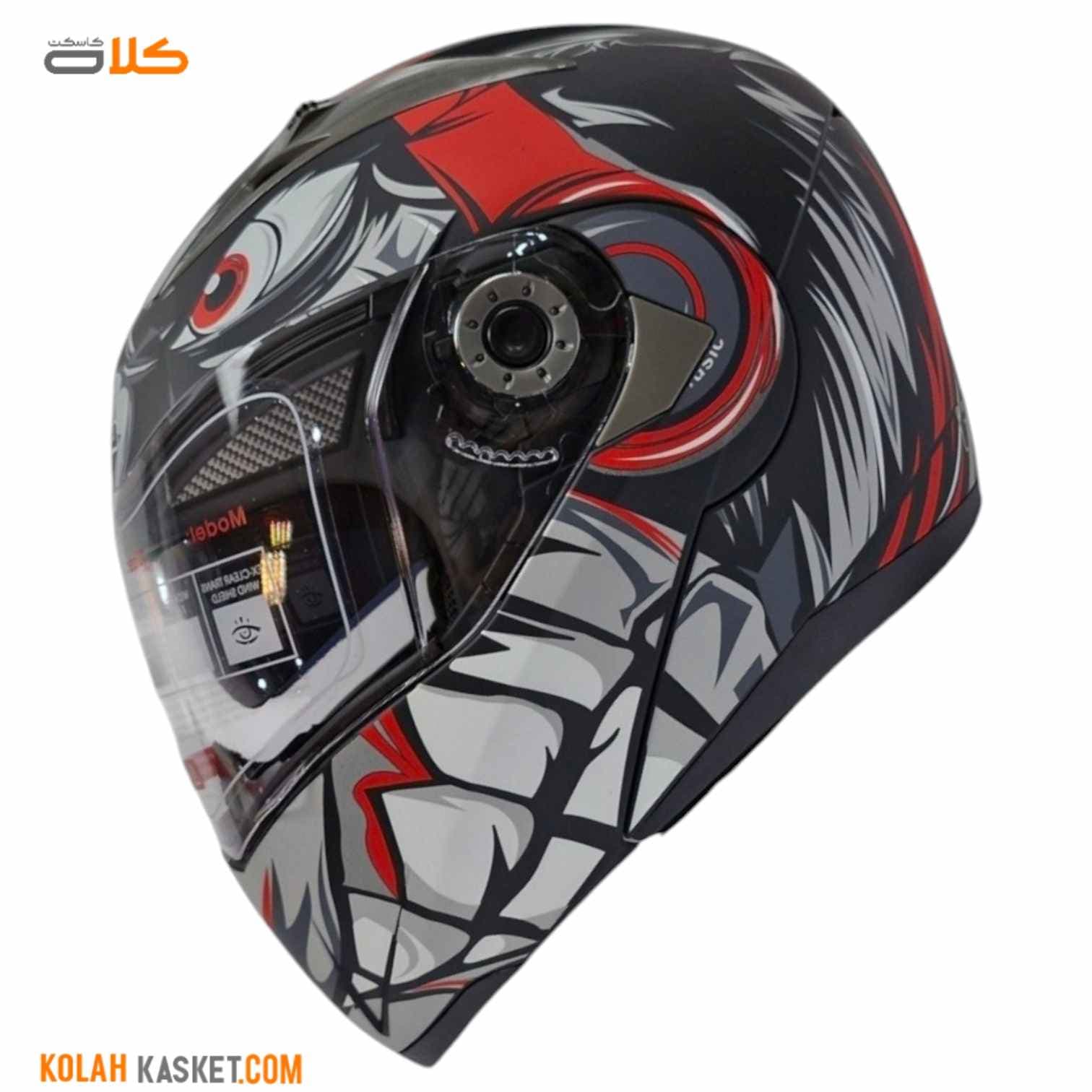 کلاه کاسکت فک متحرک DA1 مدل 108 red dragon