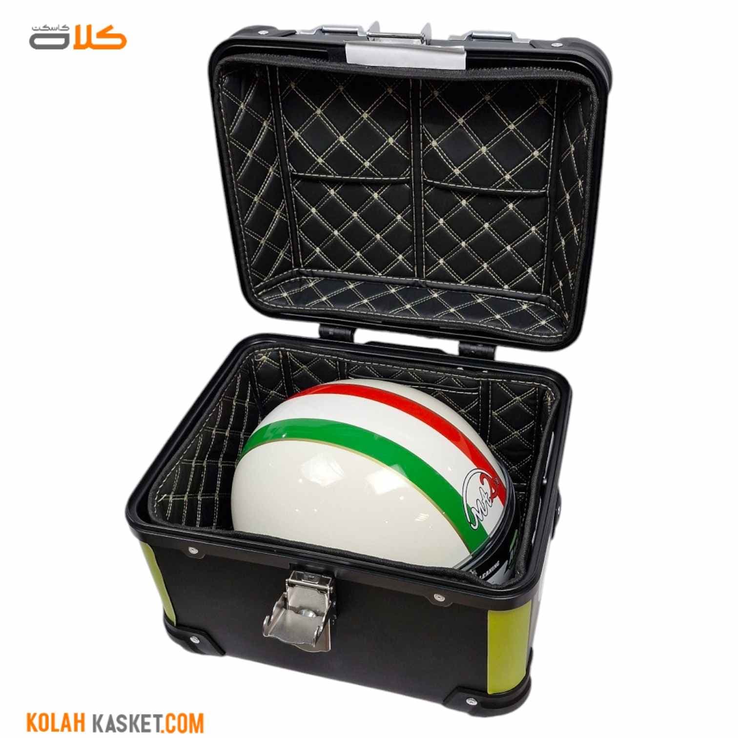 باکس موتور سیکلت تکنو TEKNO مشکی مربعی دارای پشتی سرنشین — تصویر ۸