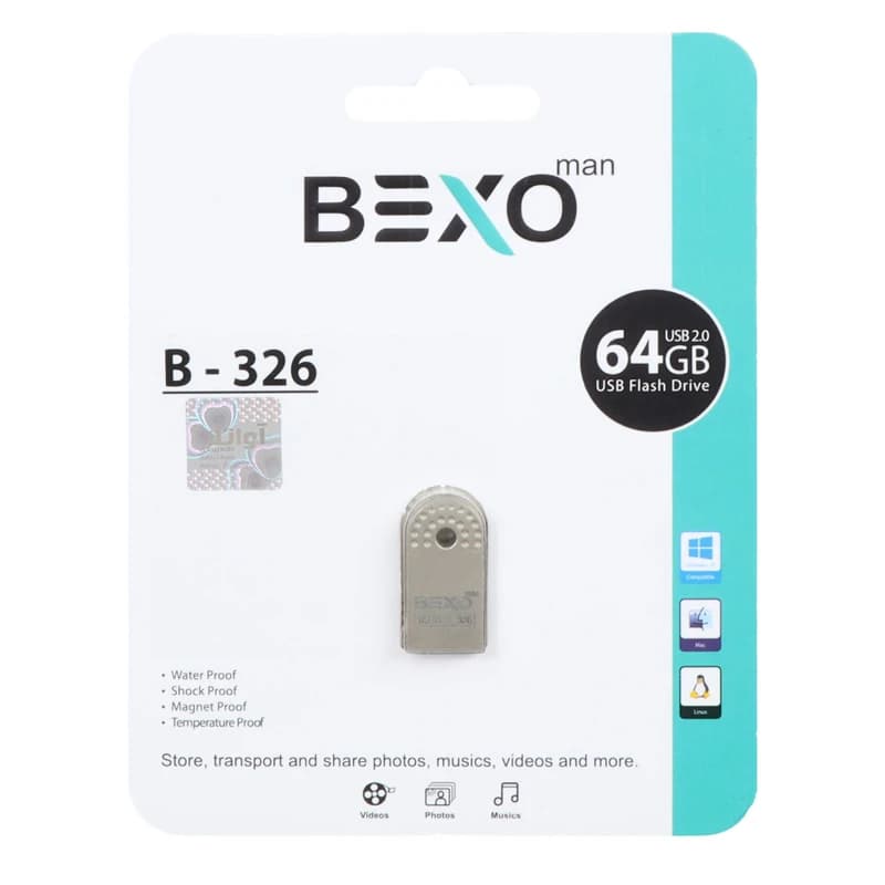 فلش مموری USB2.0 بکسو مدل B-328 ظرفیت 64 گیگابایت — تصویر ۲