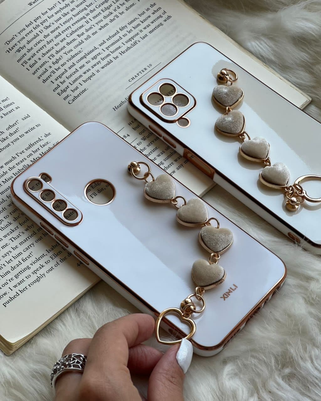 قاب موبایل شیائومی بند قلبی مخملی محافظ لنزدار — تصویر ۵