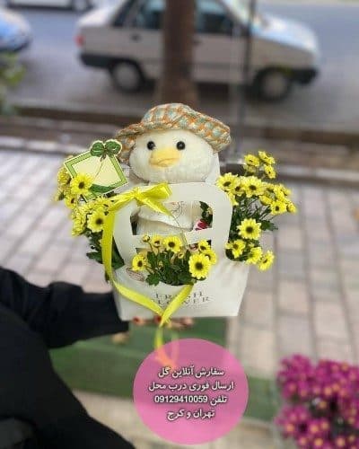 دسته گل و کیک تولد برای تولد خواهرزاده از طرف دایی
