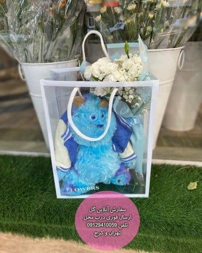 دسته گل و کیک تولد برای تبریک تولد نوه های گلم