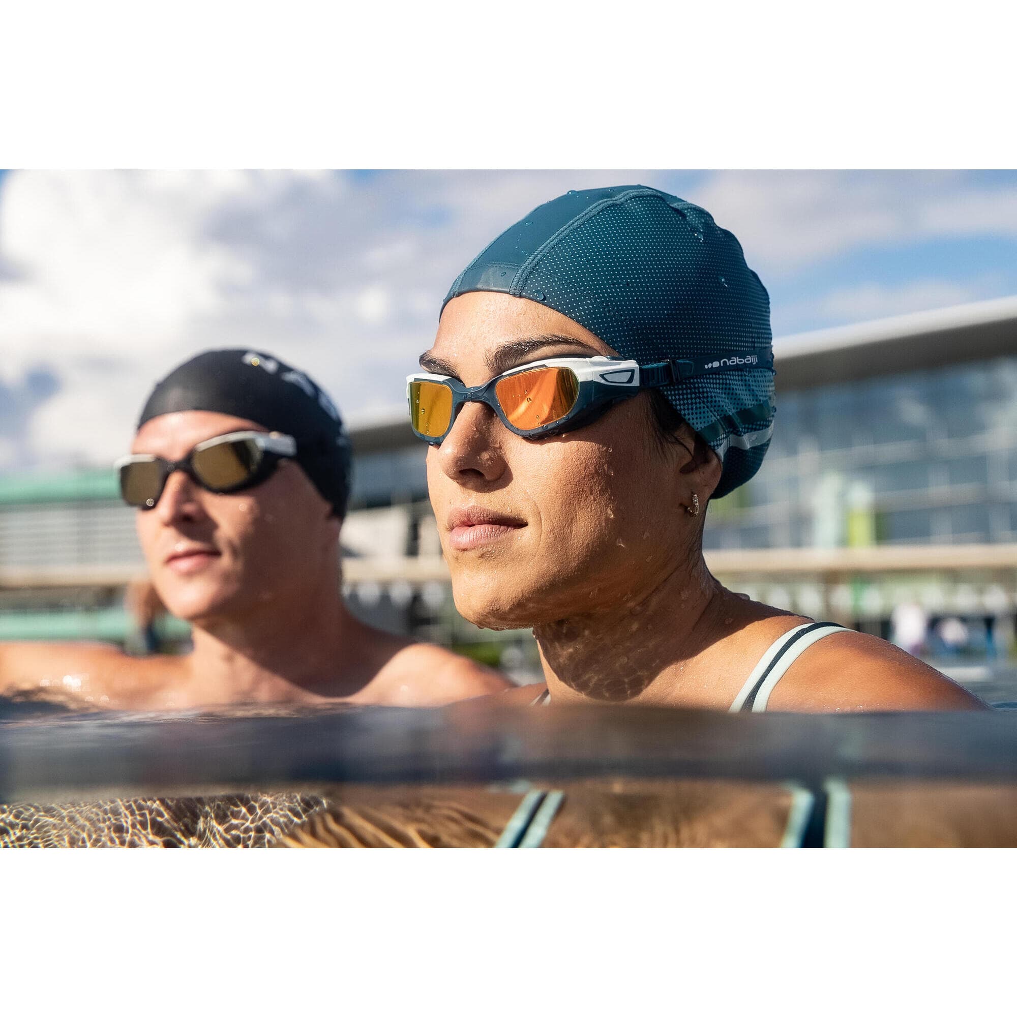 کلاه شنا نابایجی – دکتلون Nabaiji Swimming Cap – Size M – Petrol Blue — تصویر ۴