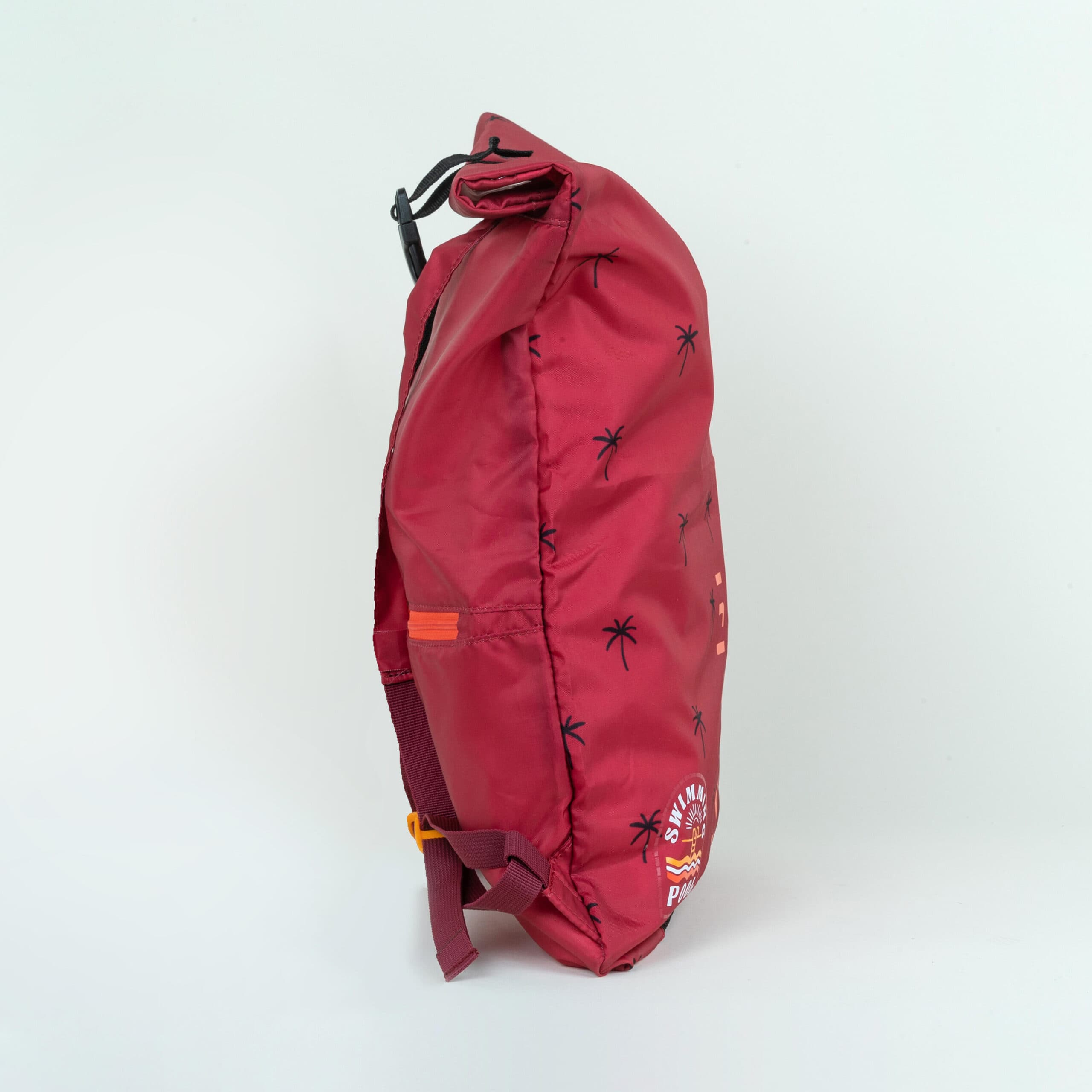 کوله پشتی استخر نابایجی – دکتلون Nabaiji Swimming Backpack – Red / Palm Printed – Lighty 100 — تصویر ۵