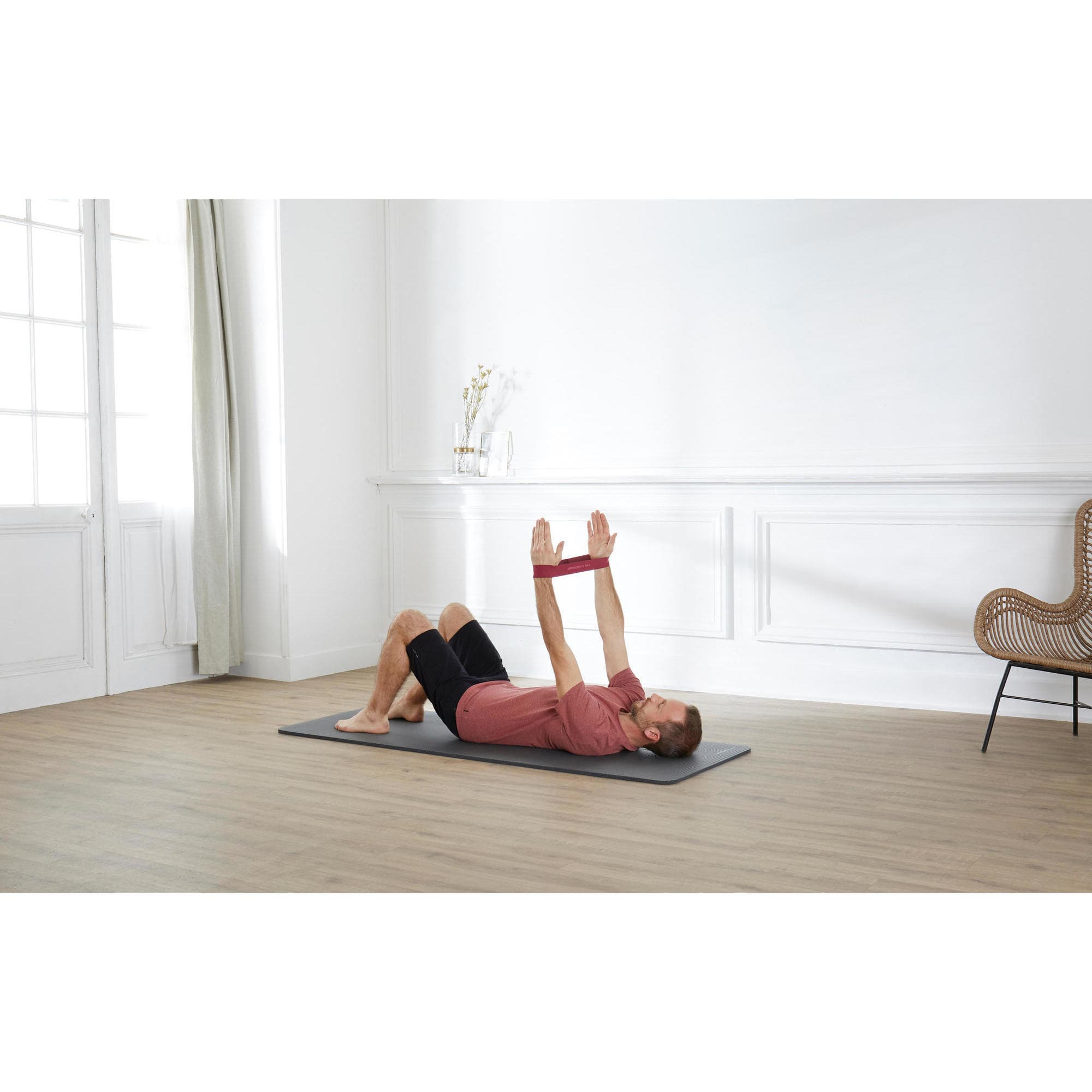 کش ورزشی / پیلاتس انایامبا 6 کیلوگرم – دکتلون Nyamba Fabric Pilates Band – 6 KG – Claret Red – Intermediate Level — تصویر ۲