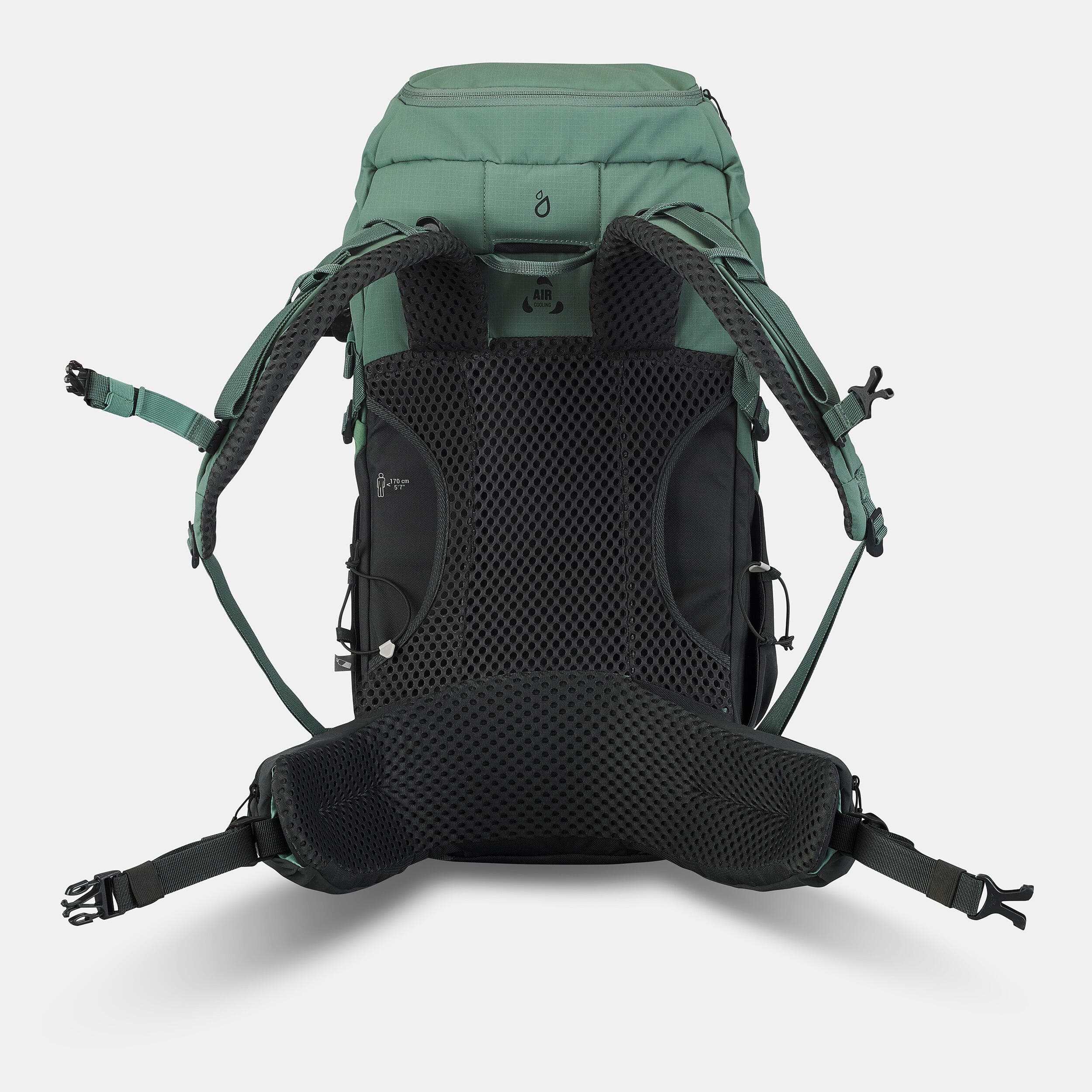 کوله پشتی کوهنوردی کچوا 30 لیتری لارج Quechua Outdoor Backpack – 30L – Green – MH500 — تصویر ۲