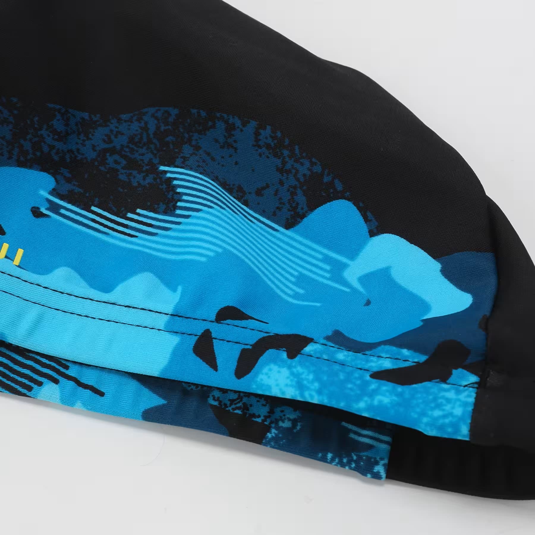 کلاه شنا نابایجی – دکتلون Nabaiji Swimming Cap – Printed Fabric – Size M – Black / Blue — تصویر ۵