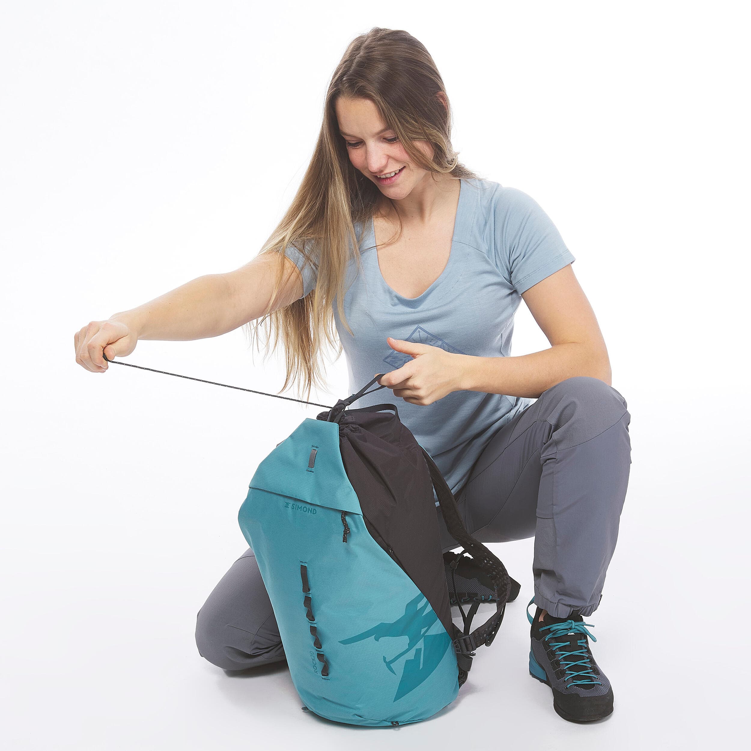 کوله پشتی صخره نوردی سیموند 20 لیتری (پیش خرید) Simond Climbing Backpack – 20 Liter – Turquoise – Rock — تصویر ۶
