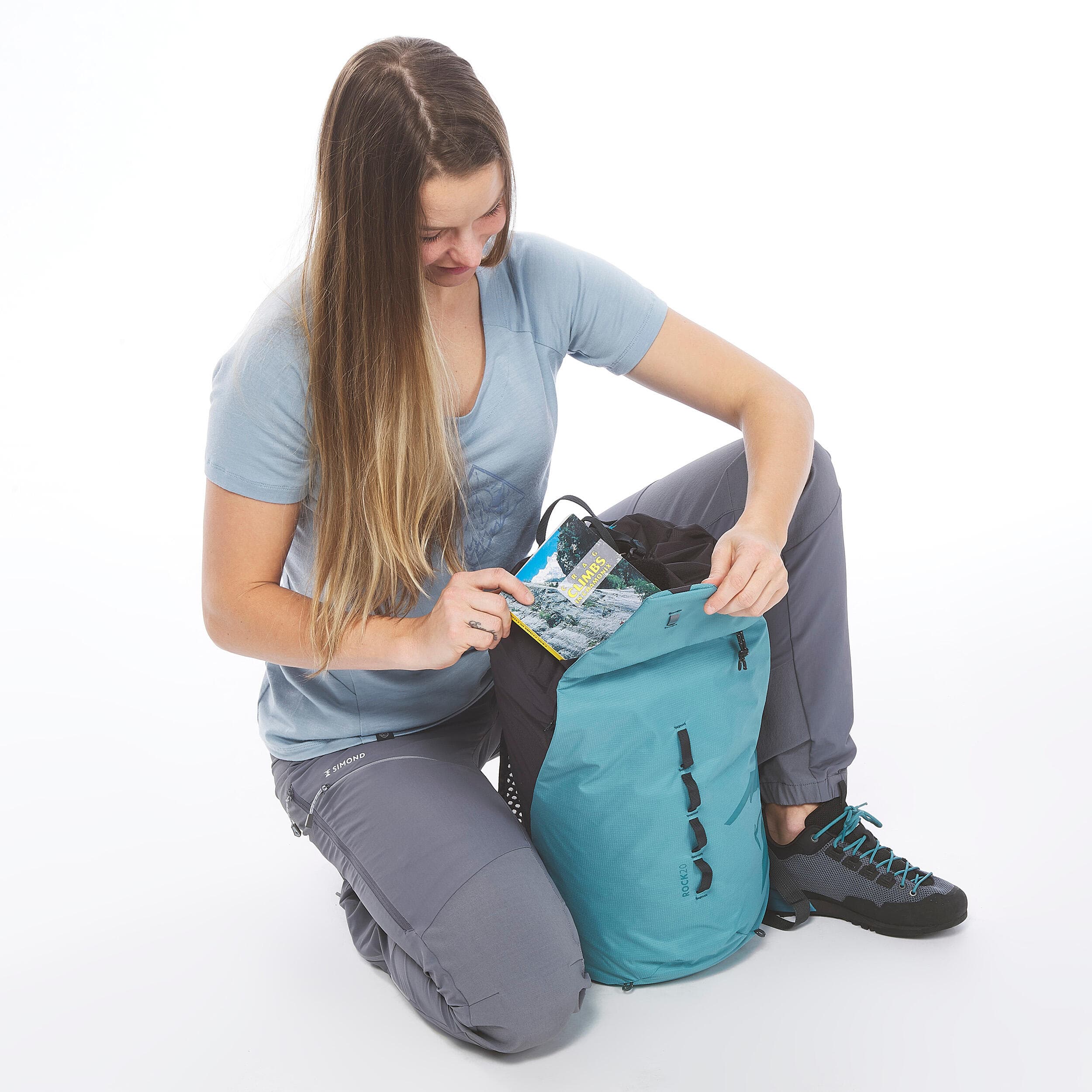 کوله پشتی صخره نوردی سیموند 20 لیتری (پیش خرید) Simond Climbing Backpack – 20 Liter – Turquoise – Rock — تصویر ۵
