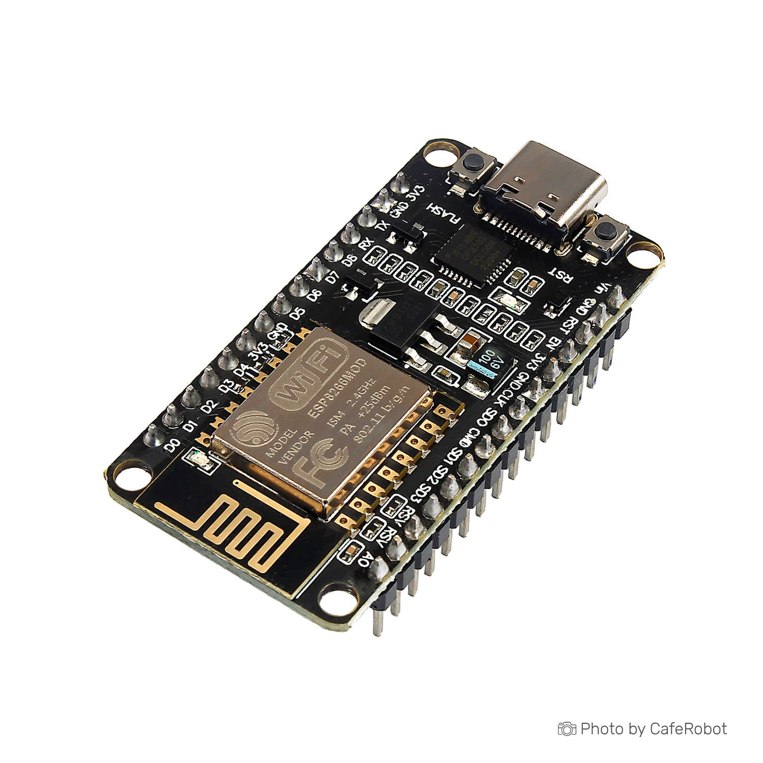 برد توسعه NodeMcu دارای هسته وای فای ESP8266 و مبدل CP2102 رابط تایپ C — تصویر ۵