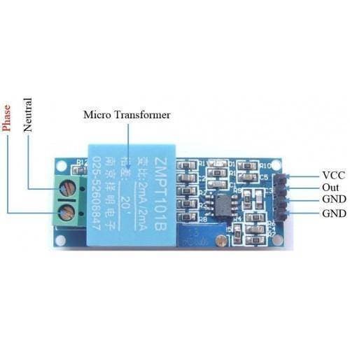 ماژول اندازه گیری ولتاژ ZMPT101B – 250AC — تصویر ۲