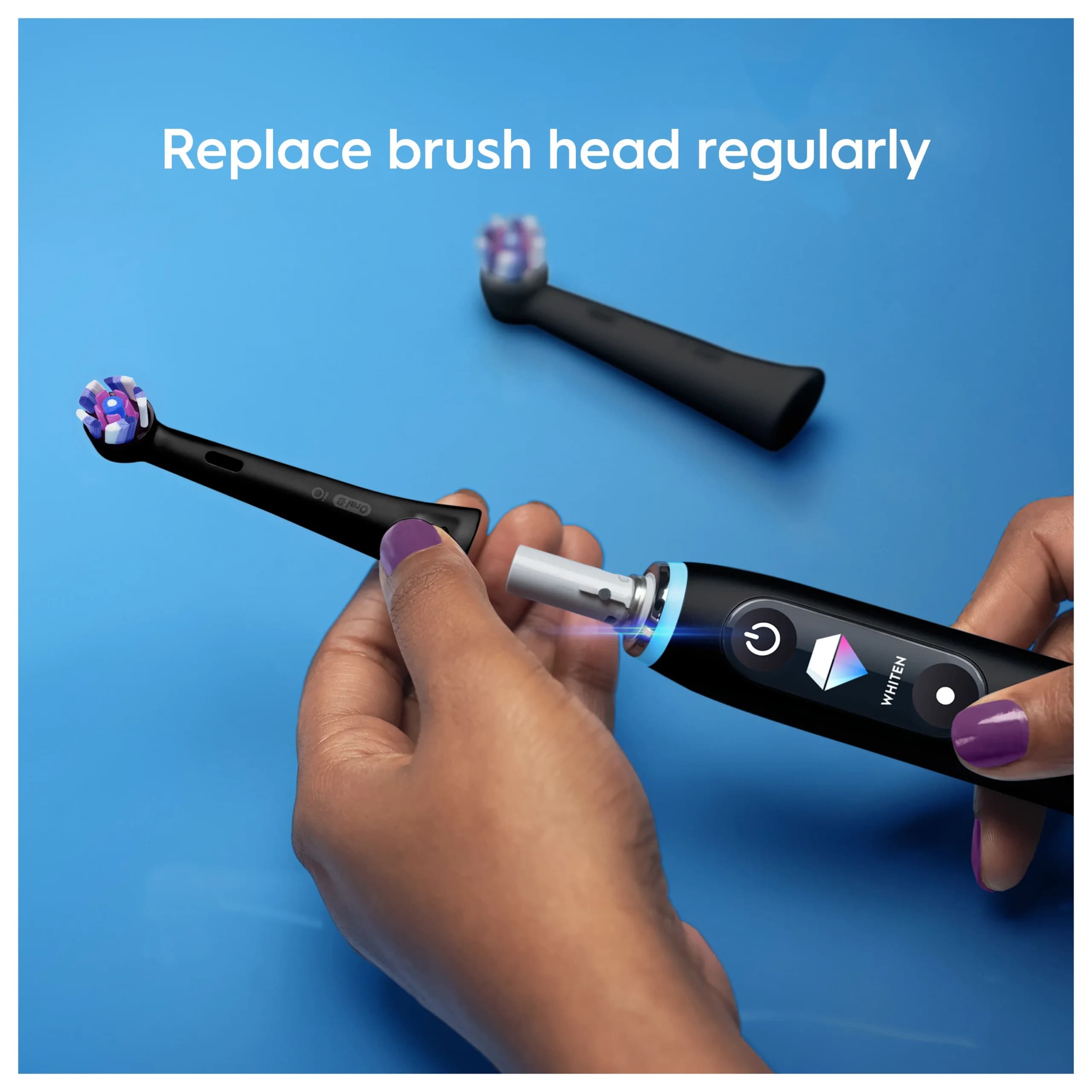 سری یدک مسواک برقی اورال بی Oral-B iO Radiant Whiteکمک به حذف لکه‌های سطحی دندان رنگ مشکی بسته 2 عددی — تصویر ۴