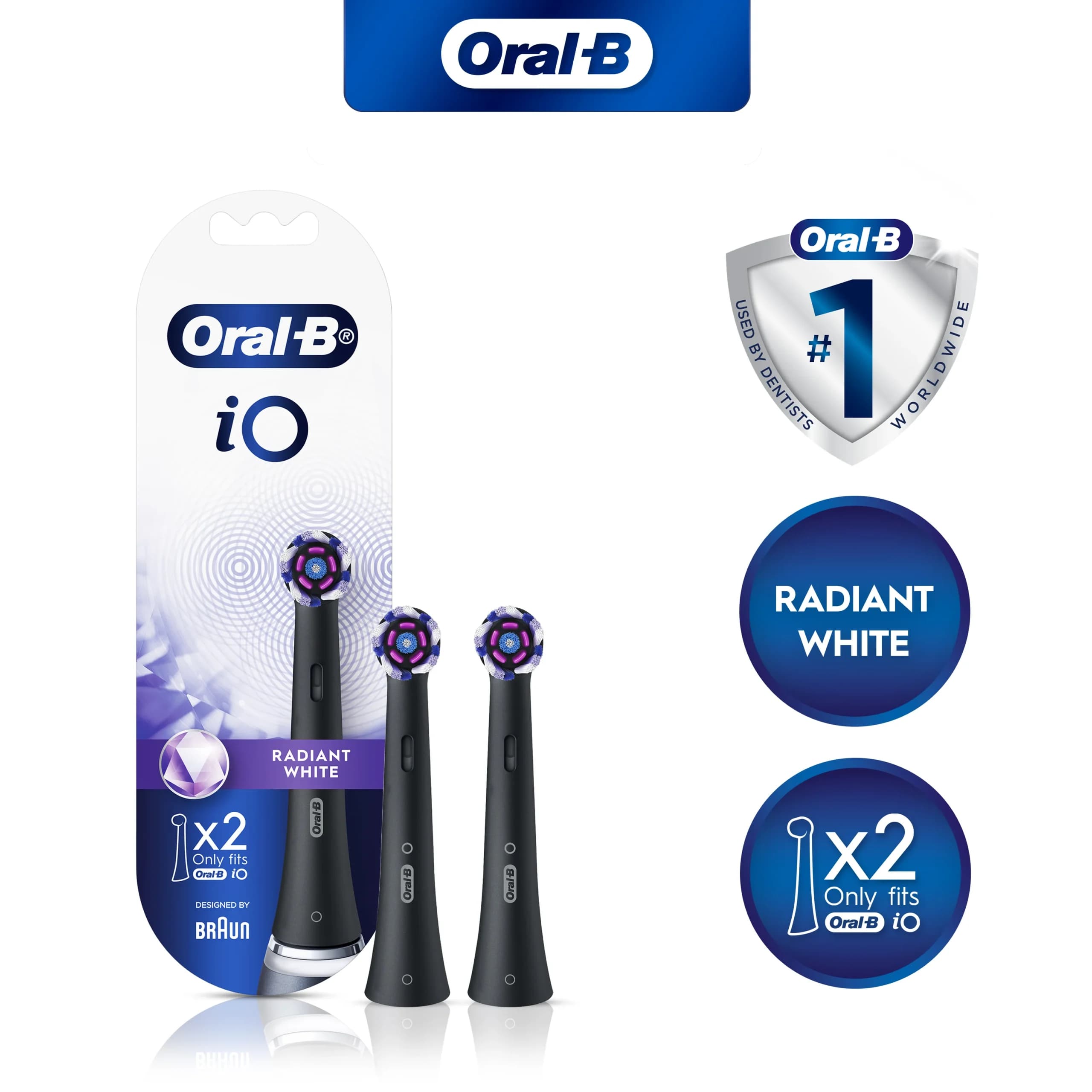 سری یدک مسواک برقی اورال بی Oral-B iO Radiant Whiteکمک به حذف لکه‌های سطحی دندان رنگ مشکی بسته 2 عددی — تصویر ۶