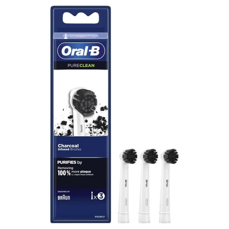 سری یدک مسواک برقی اورال بی Oral-B PureClean X3 Charcoal مناسب دندان و لثه حساس بسته 3 عددی