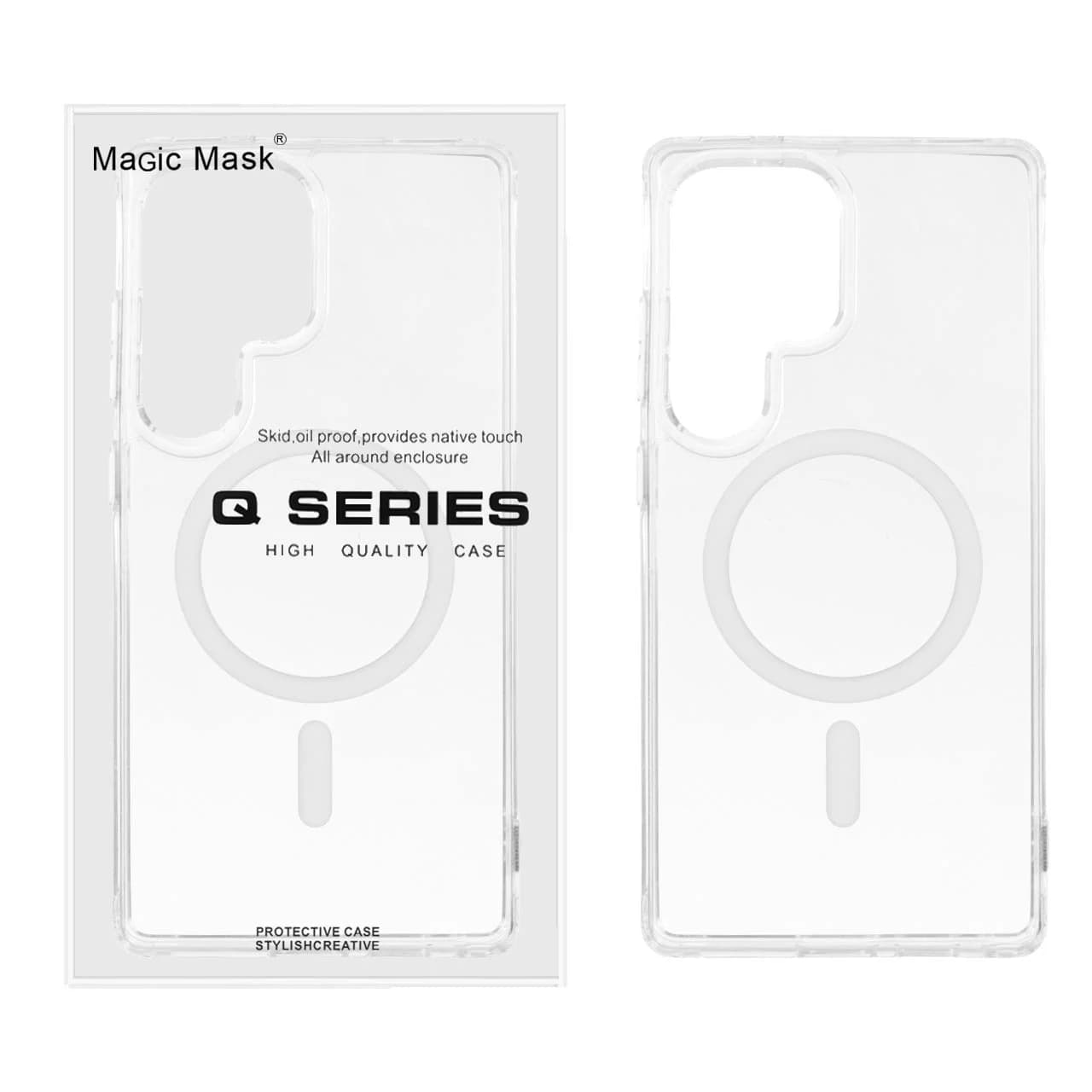 قاب اورجینال Magic Mask پشت سخت شفاف MagSafe دور ژله ای Samsung Galaxy S25 Ultra — تصویر ۲