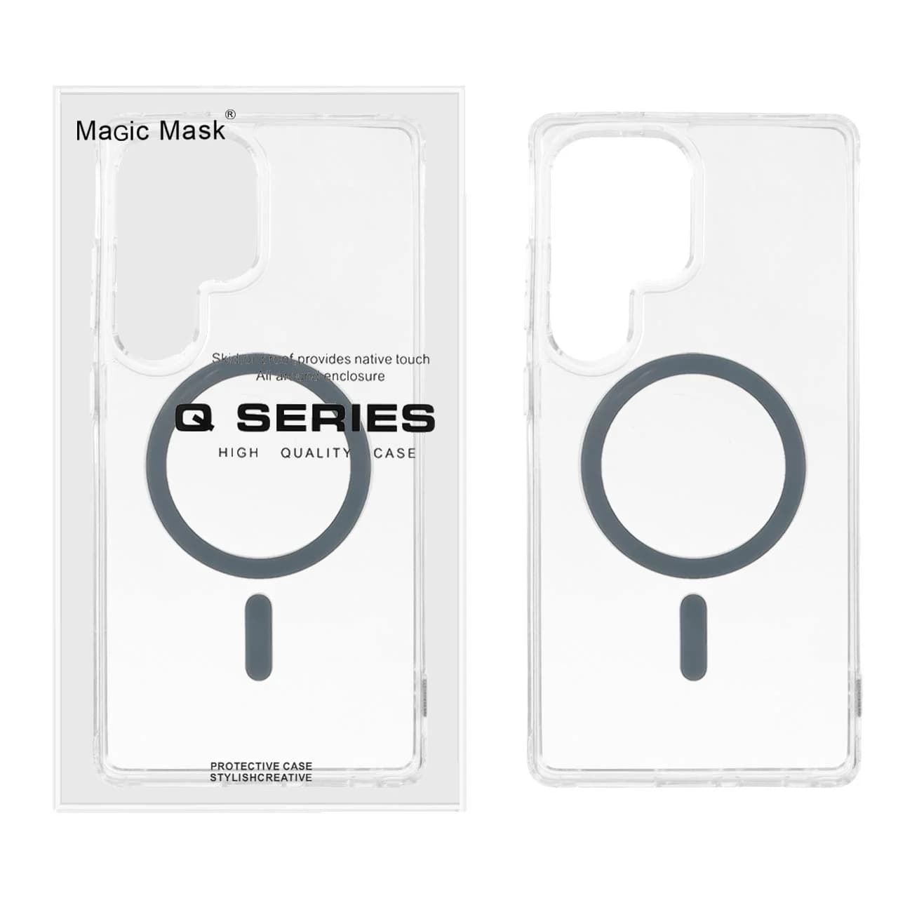 قاب اورجینال Magic Mask پشت سخت شفاف MagSafe دور ژله ای Samsung Galaxy S25 Ultra — تصویر ۳