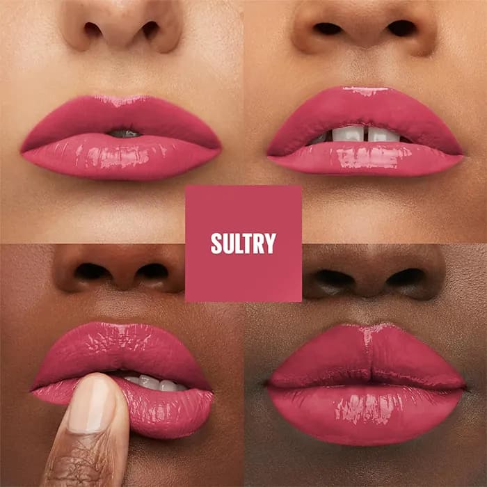 رژ لب مایع براق سوپر استی میبلین رنگ 160 Sultry — تصویر ۲