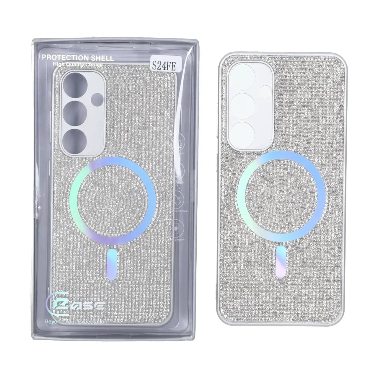 قاب C Case نگین دار MagSafe هولوگرامی محافظ لنزدار Samsung Galaxy S24 FE — تصویر ۵