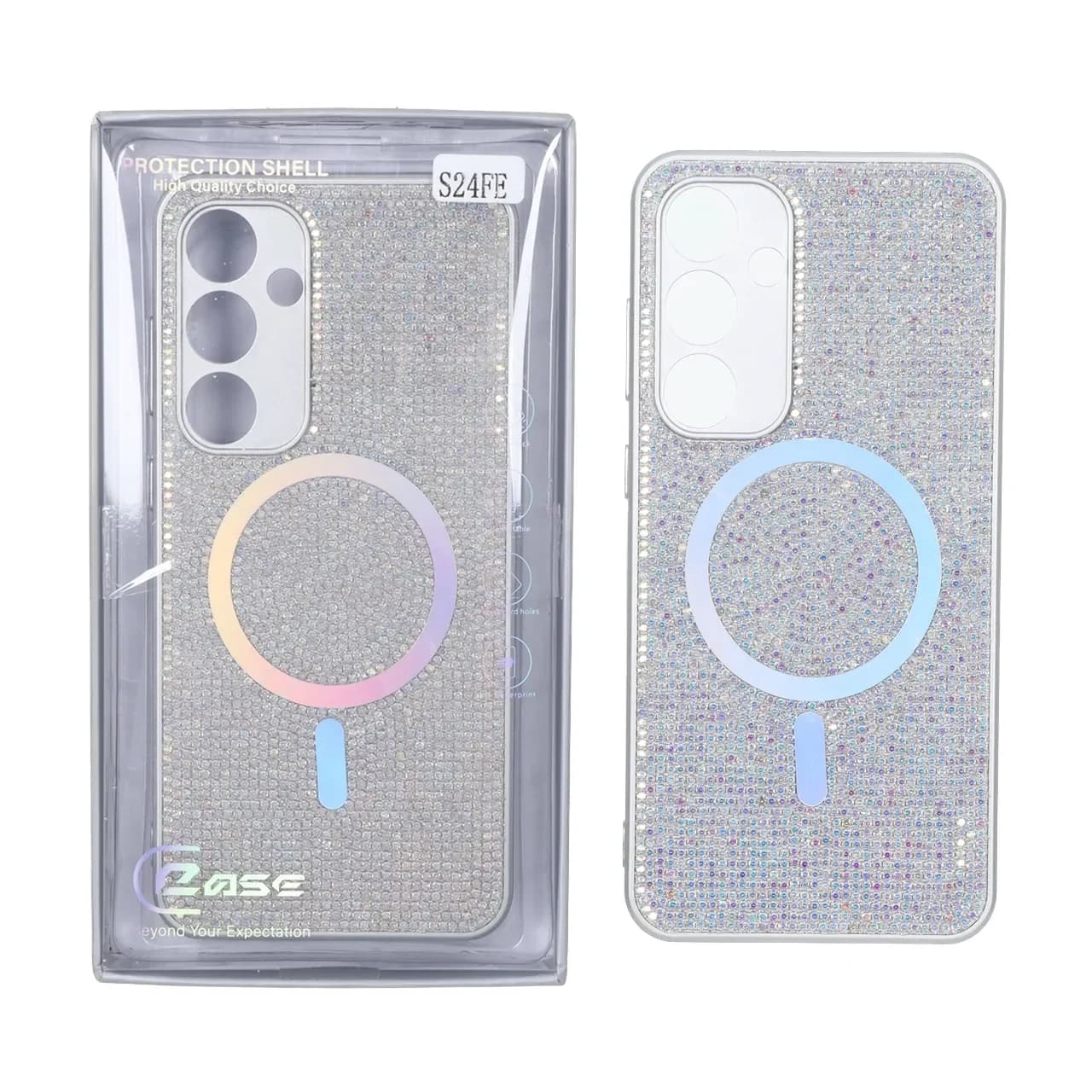 قاب C Case نگین دار MagSafe هولوگرامی محافظ لنزدار Samsung Galaxy S24 FE — تصویر ۲