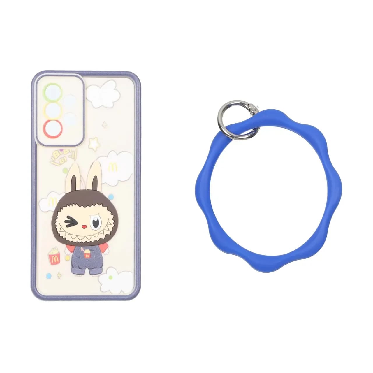 قاب Solid Case عروسک برجسته النگویی محافظ لنز رنگی Samsung Galaxy A52 / A52s