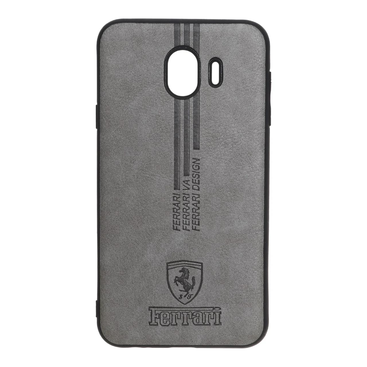 قاب Ferrari طرح چرم سوزنی Samsung Galaxy J4 / J400