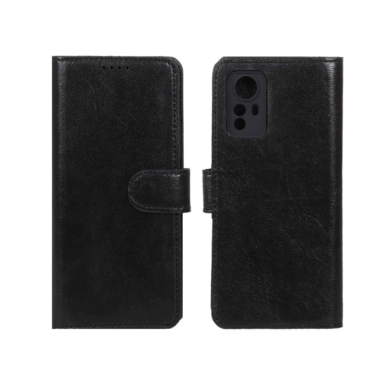 کیف موبایل چرمی مگنتی محافظ لنزدار Xiaomi Redmi Note 12S