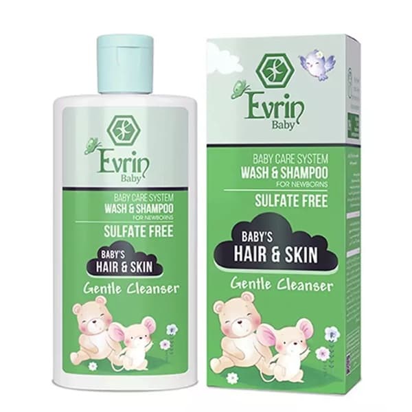 شامپو سر و بدن نوزادان اورین حجم ۲۰۰ میلی لیتر | Evrin Baby Wash And Shampoo 200 ml