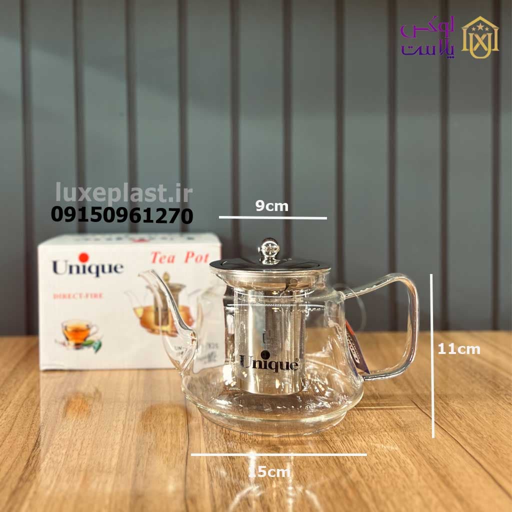 قوری پیرکس 1 لیتری یونیک مدل درب استیل 7925 — تصویر ۳