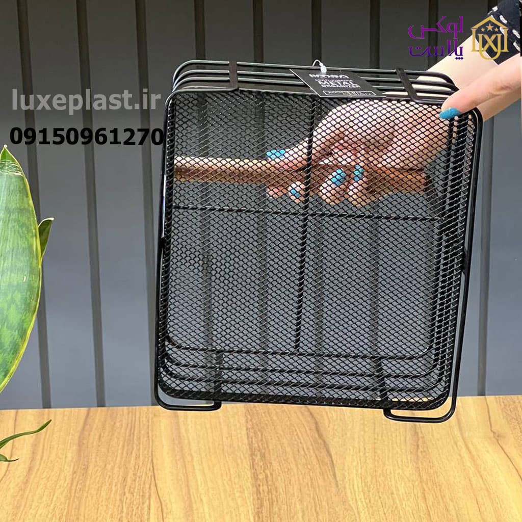استند مربع فلزی دسته چوبی لیمون کد 2319 — تصویر ۳