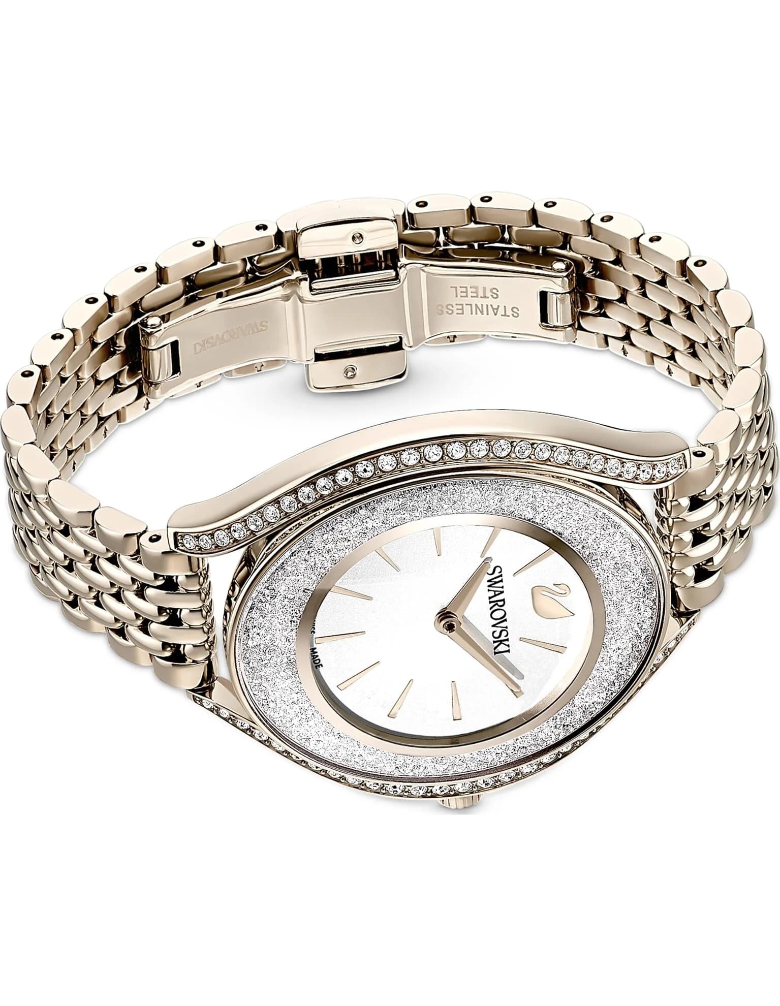 ساعت مچی گلد طلایی سوئیسی سواروسکی اورجینال Swarovski Crystalline Aura watch 5519456 — تصویر ۵