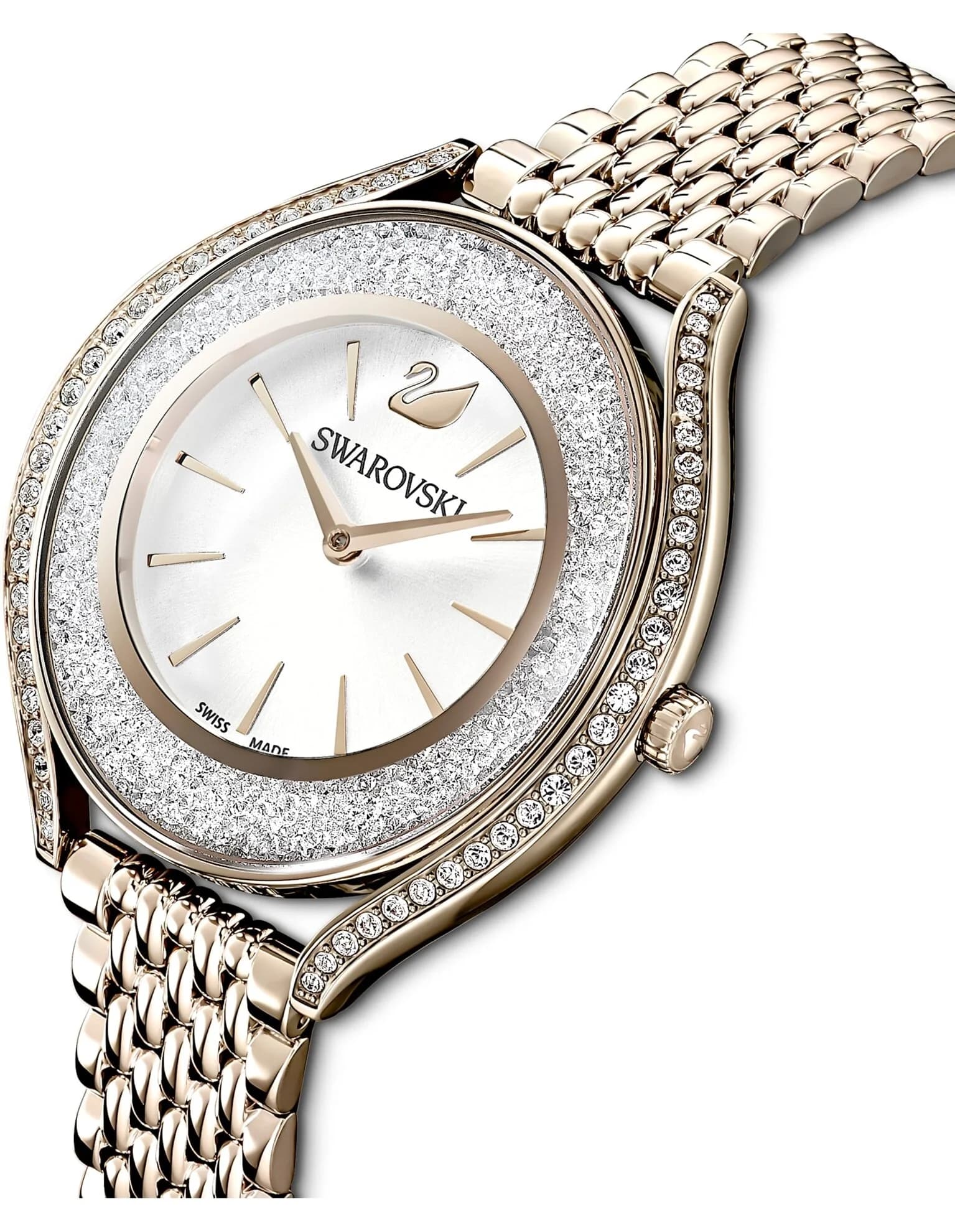 ساعت مچی گلد طلایی سوئیسی سواروسکی اورجینال Swarovski Crystalline Aura watch 5519456 — تصویر ۴