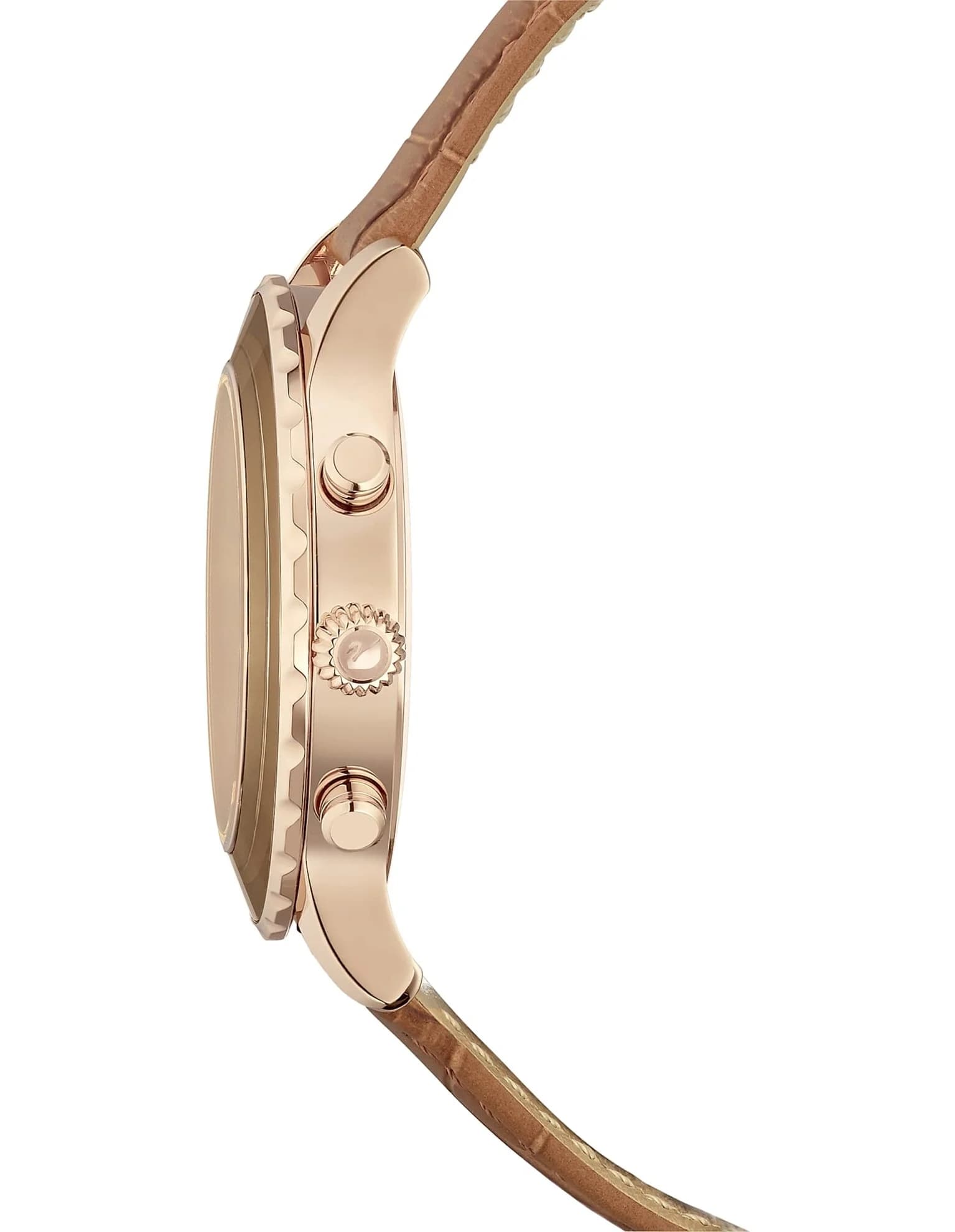 ساعت مچی قهوه ای چرم سوئیسی سواروسکی اورجینال Swarovski Octea Lux Chrono watch 5632260 — تصویر ۵