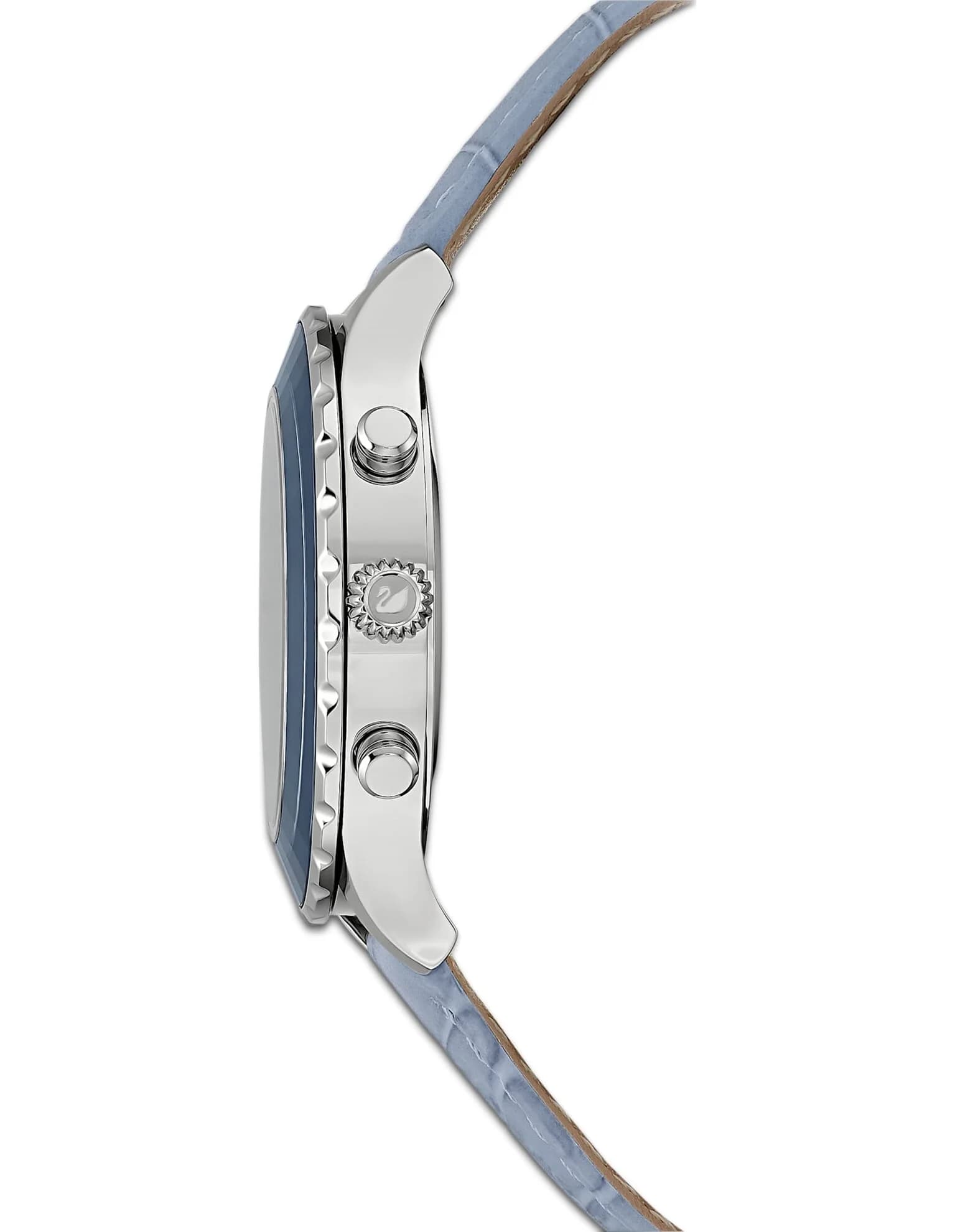 ساعت مچی ابی چرم سوئیسی سواروسکی اورجینال Swarovski Octea Lux Chrono watch 5580600 — تصویر ۴