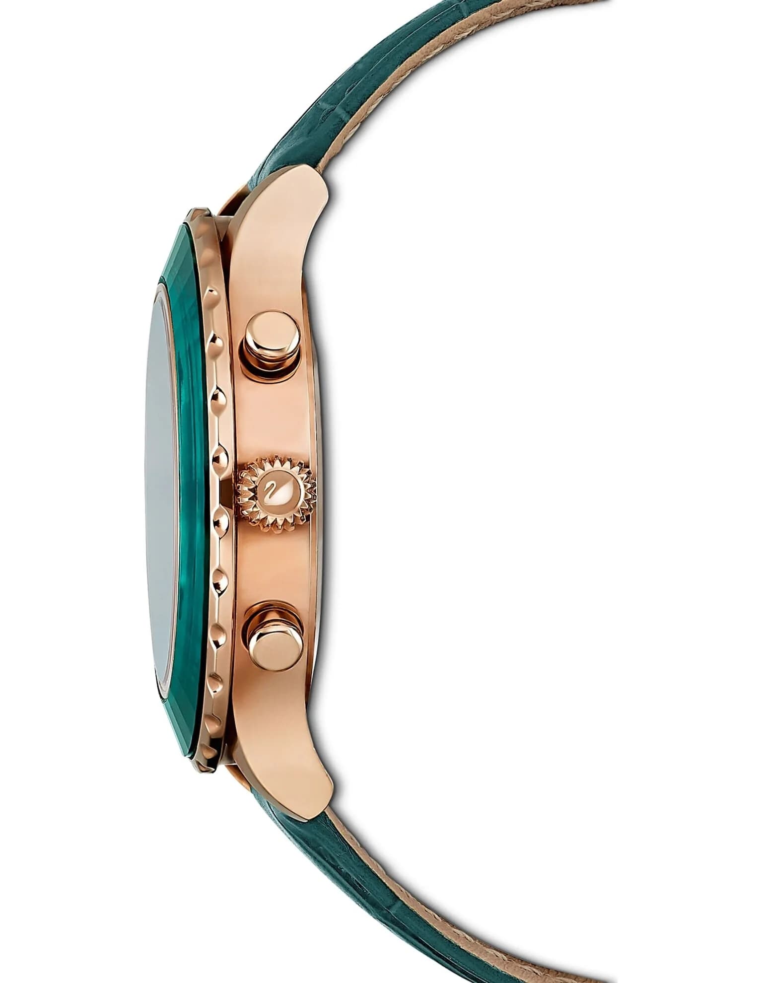 ساعت مچی سبز چرم سوئیسی سواروسکی اورجینال Swarovski Octea Lux Chrono watch 5452498 — تصویر ۴