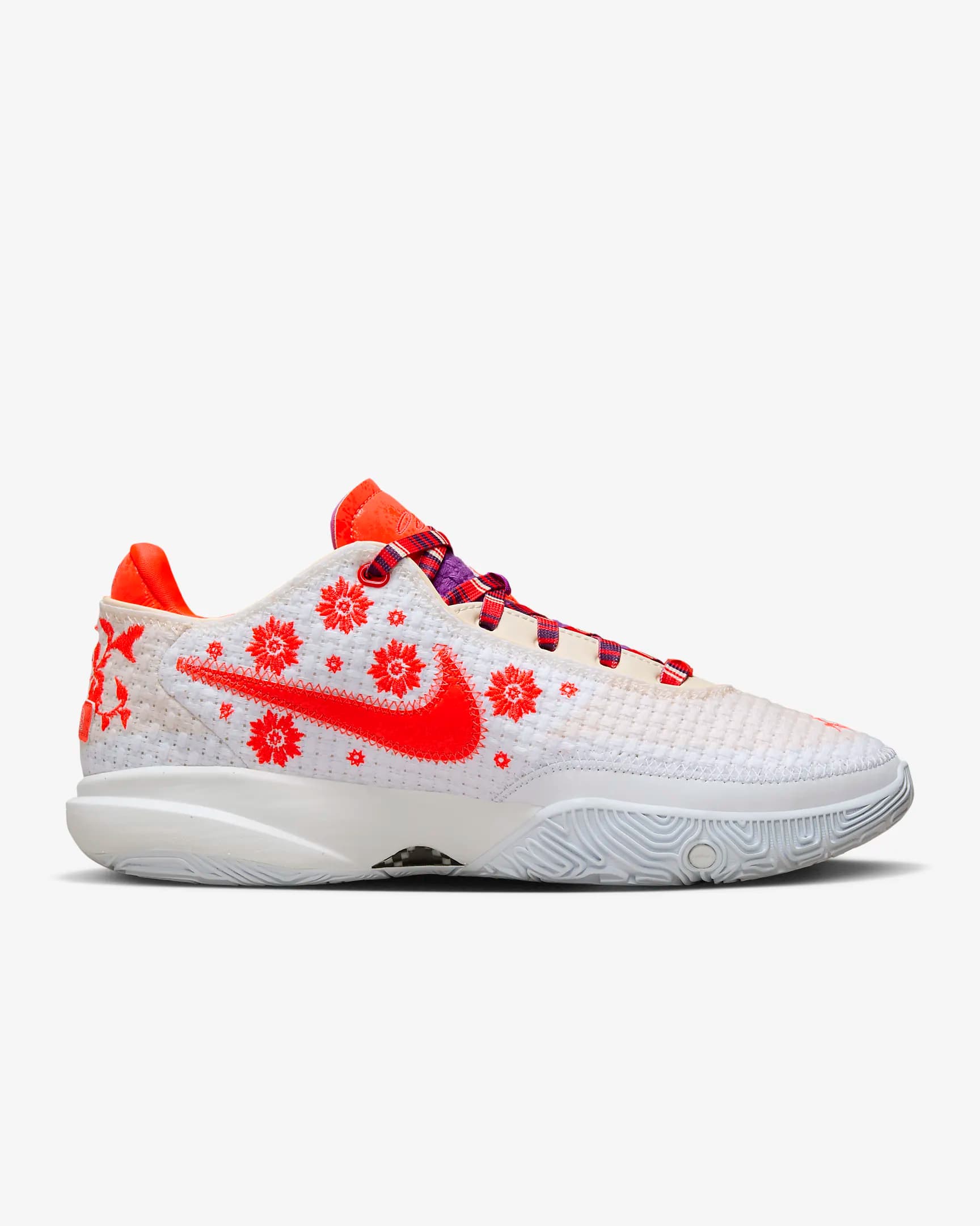 کفش مردانه نایک اورجینال- سفید و نارنجی NikeLeBron XX Premium — تصویر ۴