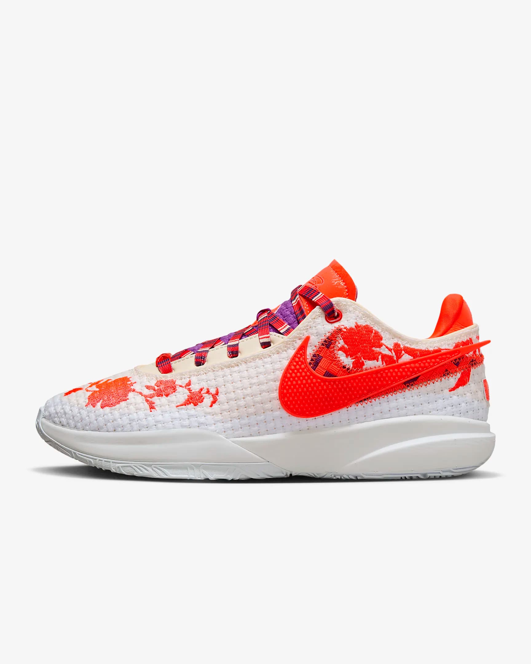 کفش مردانه نایک اورجینال- سفید و نارنجی NikeLeBron XX Premium — تصویر ۲