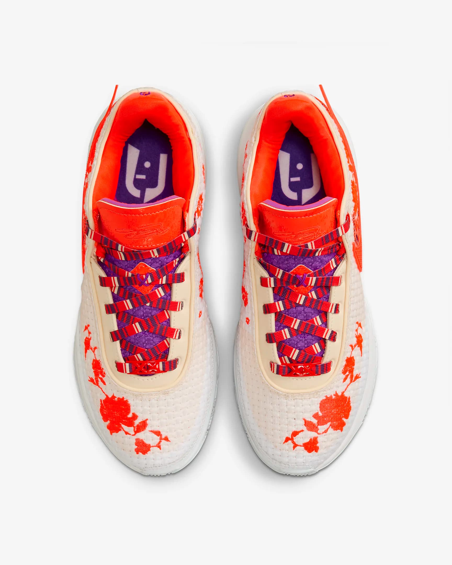 کفش مردانه نایک اورجینال- سفید و نارنجی NikeLeBron XX Premium — تصویر ۵