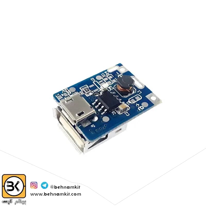 برد پاور بانک (بند انگشتی) با LED و خروجی 5V 1A — تصویر ۳
